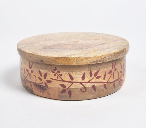 Hand Painted Wooden Floral Storage Box