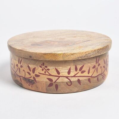 Hand Painted Wooden Floral Storage Box