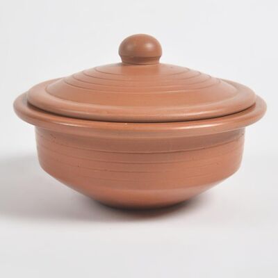 Terracotta Ribbed Pot with Lid