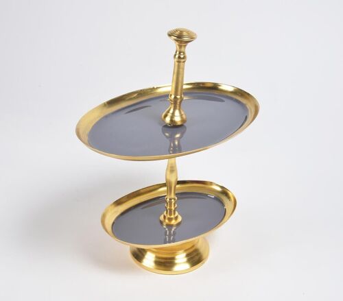 Enamelled Iron Two-Tiered Cupcake Stand