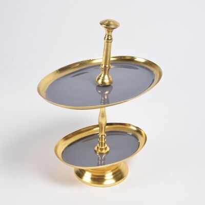 Enamelled Iron Two-Tiered Cupcake Stand