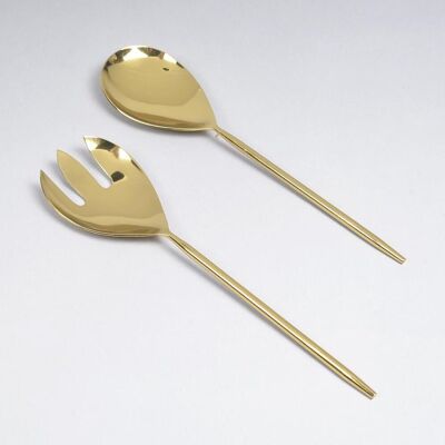 Gold-Toned Stainless Steel Classic Salad Servers (Set of 2)