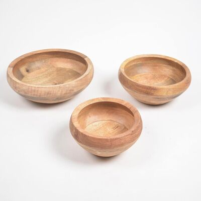 Turned Mango Wood Nesting Bowls (set of 3)