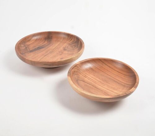 Farmhouse Raw Acacia Wood Bowl (Set of 2)