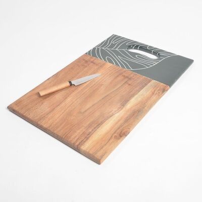 Forest Leaf Enameled Mango Wood Chopping Board