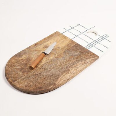 Enamelled Geometric Wooden Chopping Board