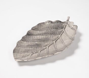 Plateaux à feuilles décoratifs en aluminium faits à la main (Ensemble de 2) 4