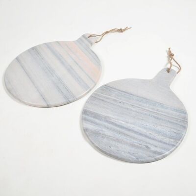 Hand Cut Grey Marble Paddle Cheeseboards (set of 2)