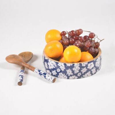 Hibiscus Enamelled Bowl & Servers set