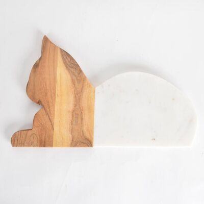 Feline Marble & Wood Cheese board