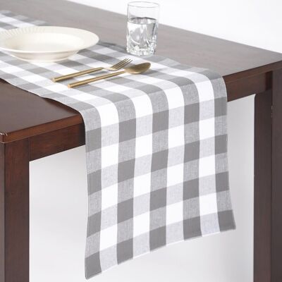 Gingham Handloom Cotton Table Runner