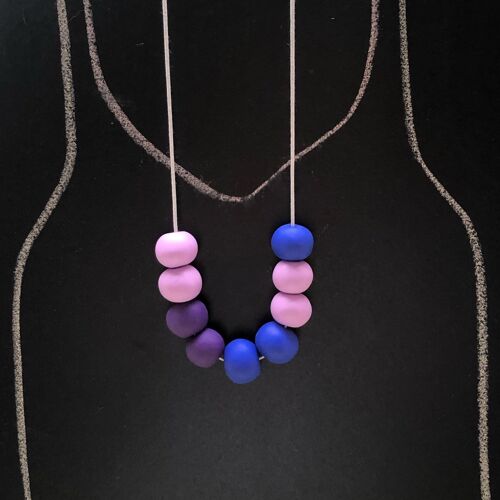 Blue & purple polymer clay necklace