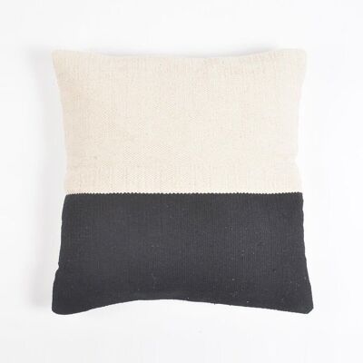 Housse de coussin en coton monotone colorblock