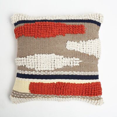 Woven Cushion Cover with Tufts