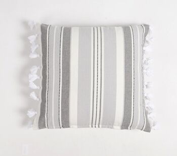 Housses de coussin rayées en niveaux de gris (ensemble de 2) 2