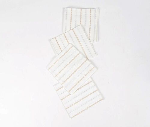 Neutral Striped Table Napkins (Set of 4)