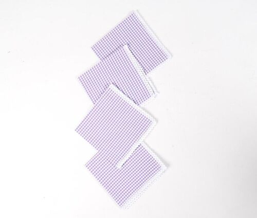 Checkered Purple Table Napkins (Set of 4)