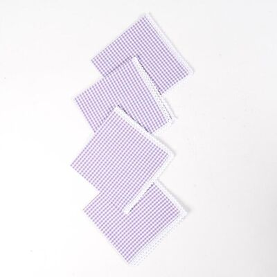 Serviettes de table violettes à carreaux (Ensemble de 4)
