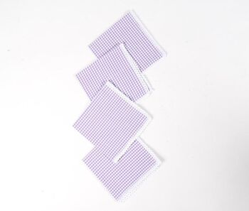 Serviettes de table violettes à carreaux (Ensemble de 4) 1