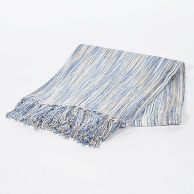 Handwoven Striped-Abstract Tasseled Throw