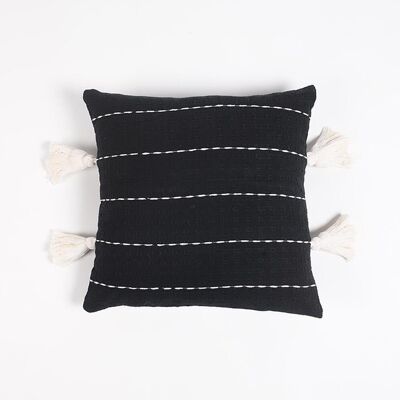Embroidered Tasseled Cotton Cushion cover