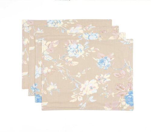 Floral Printed Pastel Placemats (Set of 4)