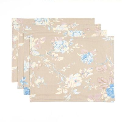 Floral Printed Pastel Placemats (Set of 4)