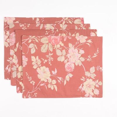Floral Monochrome Printed Placemats (Set of 4)