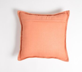 Housse de coussin bordure en jute corail 3