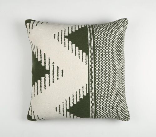 Geometric Patterned Cotton Cushion Cover