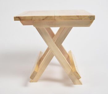 Table pliante portative en bois Tribal Warli (Petite - 9.5") 2