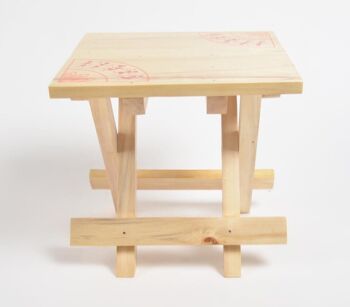 Table pliante portative en bois Tribal Warli (Petite - 9.5") 3