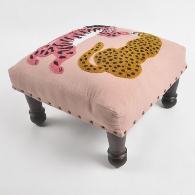 Regal Panthers Embroidery Upholstered Stool