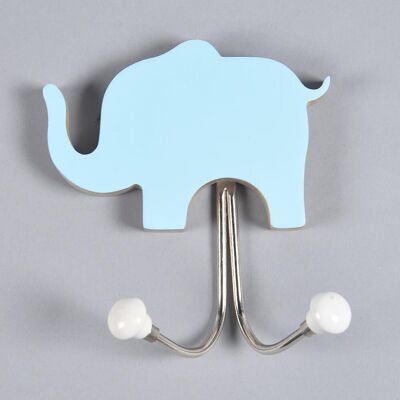 Gancho de pared minimalista de elefante de madera