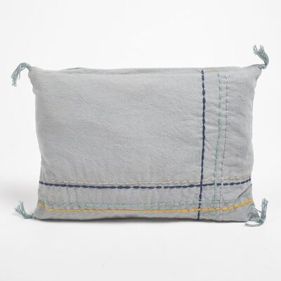 Corner Margins embroidered Lumbar Cushion Cover