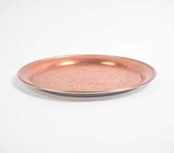 Assiette de présentation ronde florale de couleur bronze 2
