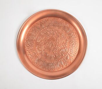 Assiette de présentation ronde florale de couleur bronze 3
