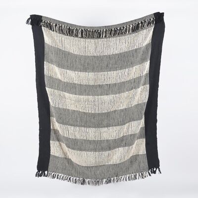 Handcrafted Monochrome Cotton Throw