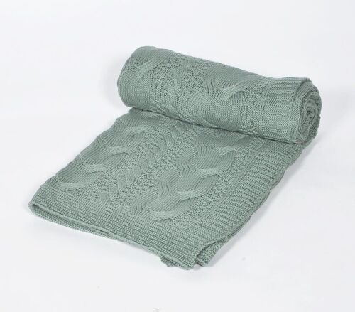 Knitted Cotton Indus Blue Throw