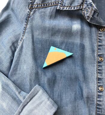 Broche jesmonite orange & turquoise - MIDI 3