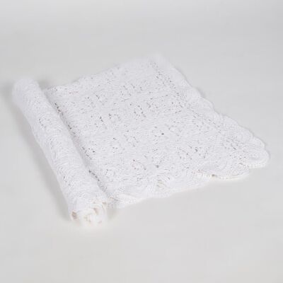 Mantas clásicas de algodón de crochet blanco