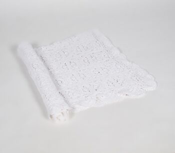 Jetés classiques en coton au crochet blanc 1