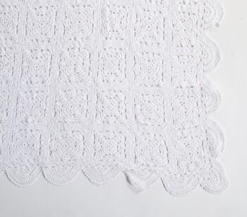 Jetés classiques en coton au crochet blanc 3