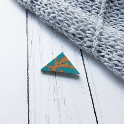 Broche jesmonite orange & turquoise - MINI