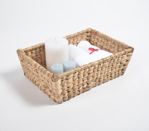 Woven Water Hyacinth Towel Organiser