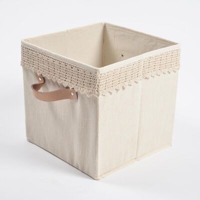 Crochet Lace Cotton Foldable Storage Hamper