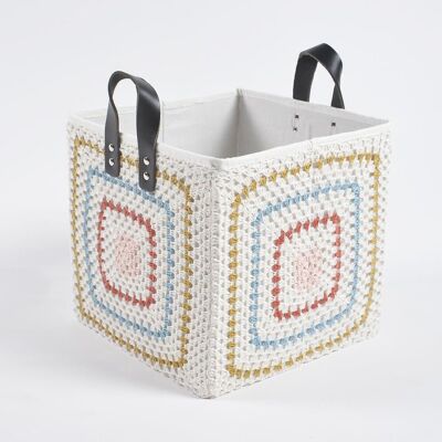 Crochet Square Cotton Foldable Storage Hamper