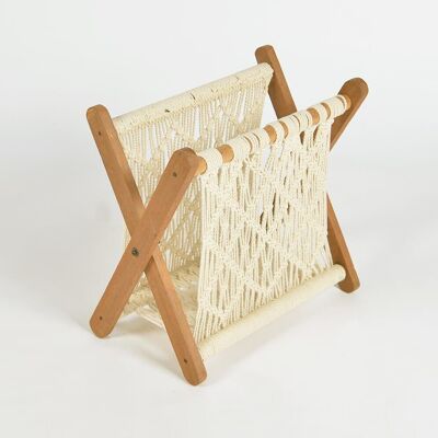 Soporte de revista Macrame anudado a mano