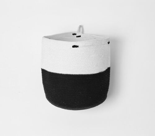 Monochrome Cotton Basket with Handles