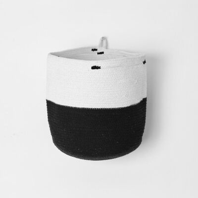 Monochrome Cotton Basket with Handles